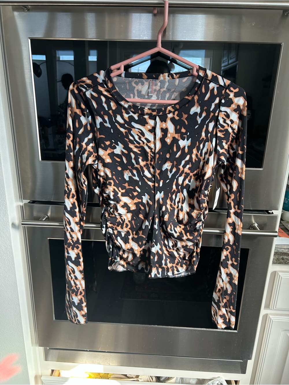 BNWT FP Movement Long Sleeve Animal-Print Top size S